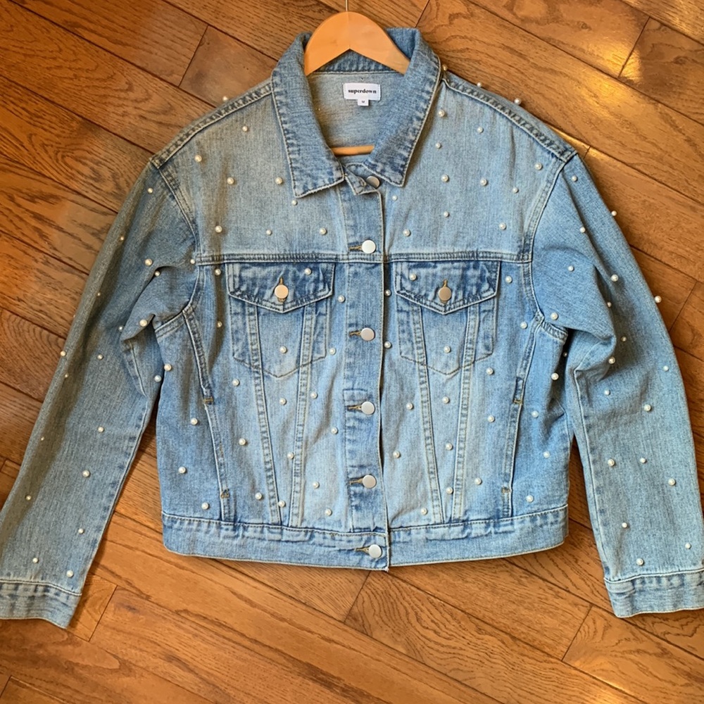 Revolve Superdown Pearl Denim Jacket - image 6